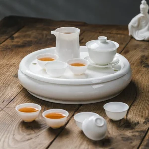 Ruoshen Ou Cup, bone china, white porcelain, Chaozhou Kung Fu ceramic teacup set, thin tire, small three-cai bowl, filter tea set