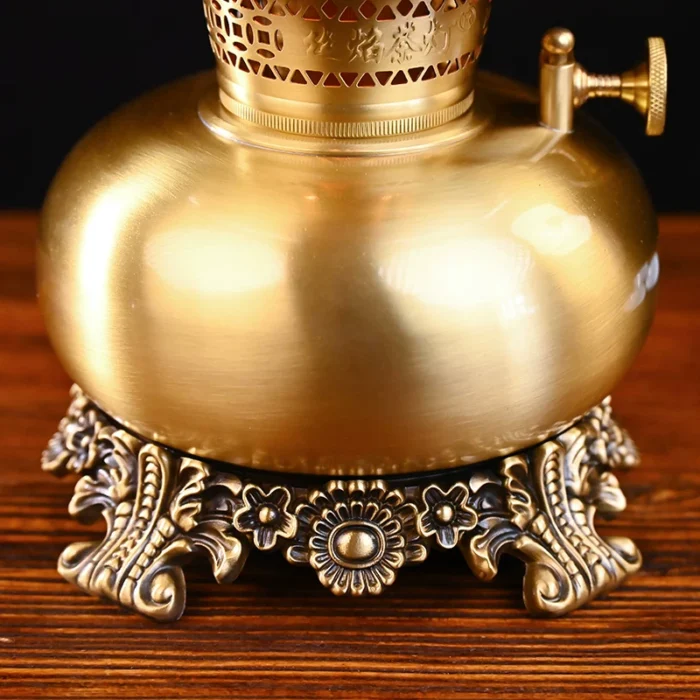 vintage brass oil lamp