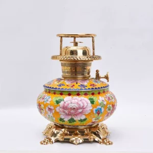 Boutique air lamp boiling water kerosene lamp Chinese retro tea lamp open flame tea stove Gongfu tea enamel color tea utensil