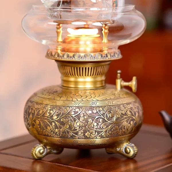 tea ceremony brass oil lamp