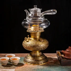 New Wanshou Vine Small Tea Lamp, hand-engraved air lamp and kerosene lamp, high-grade oil lamp stove for boiling water and tea making