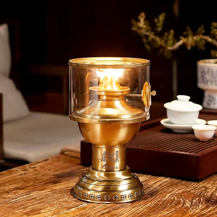 brass tea stove with oil lamp