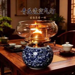 Blue and white porcelain Chaoshan kung fu air lamp kerosene lamp boiling water tea stove retro Chinese kettle portable kung fu tea set