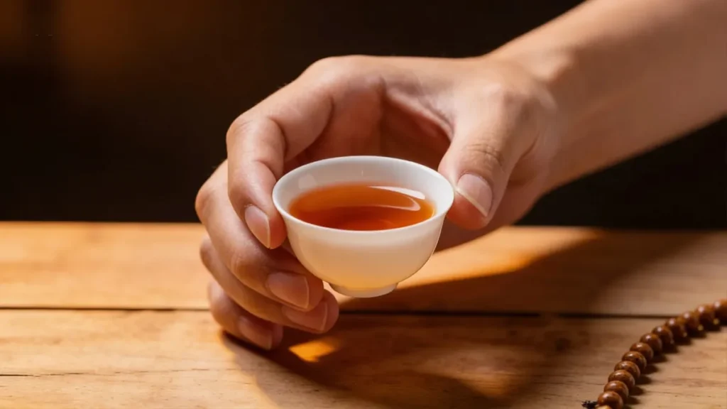 Traditional Chaozhou Kungfu Tea ceremony featuring a Zhuni teapot, small tea cups, and Fenghuang Dancong tea.