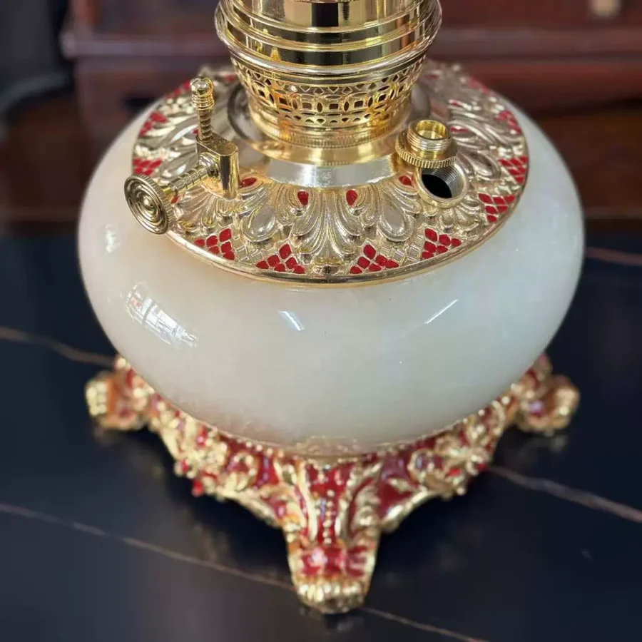 brass tea room decor