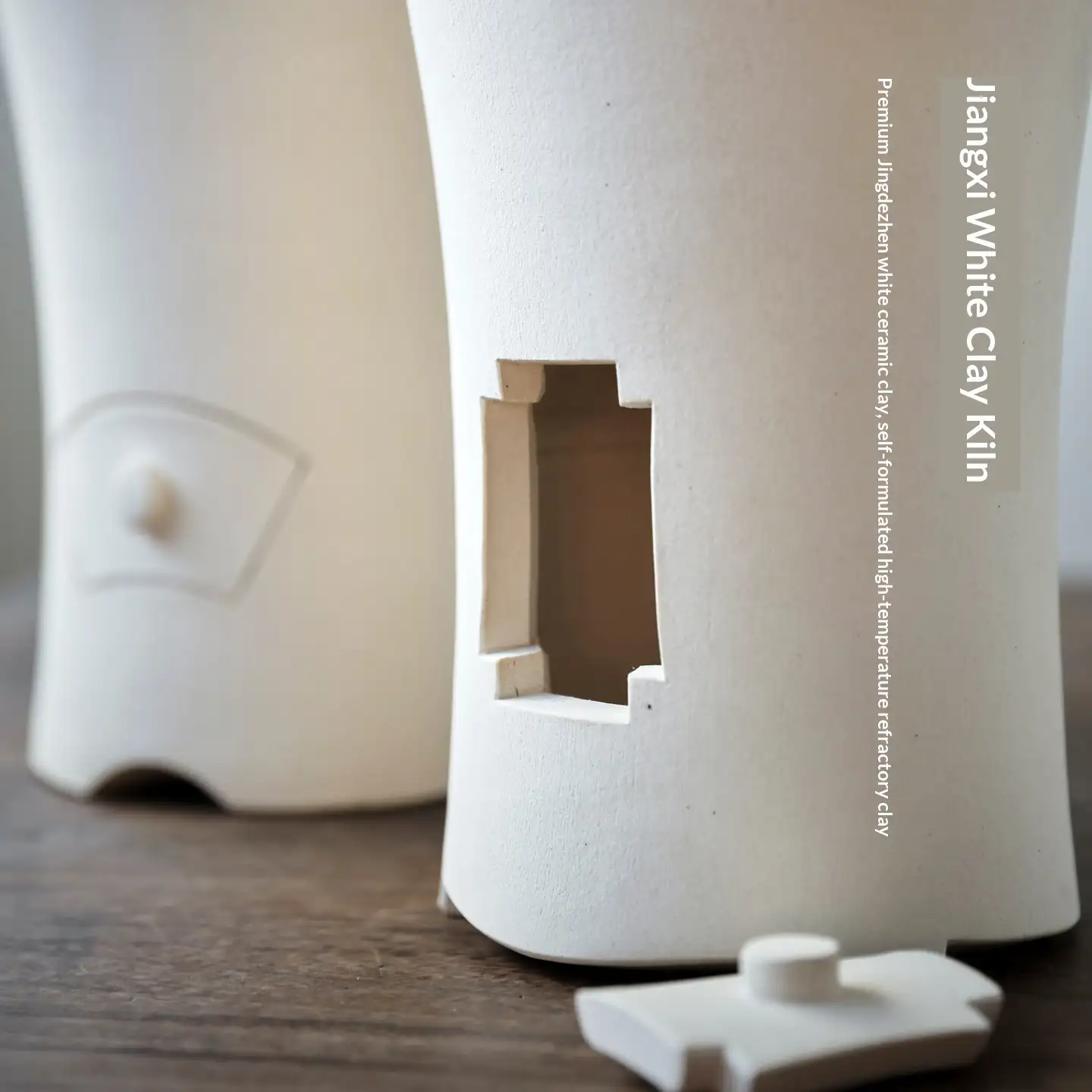Ceramic white clay tea stove detail