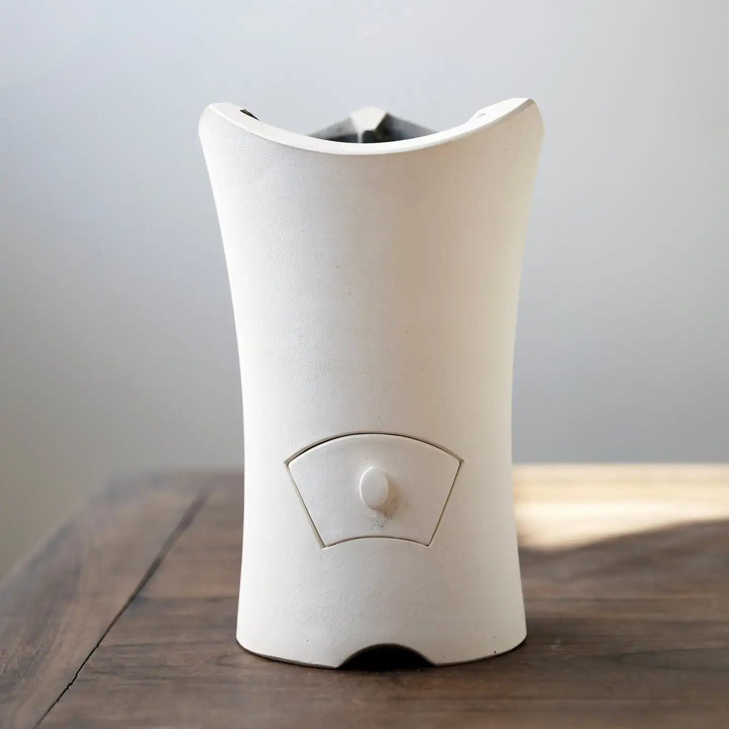 Ceramic white clay tea stove detail